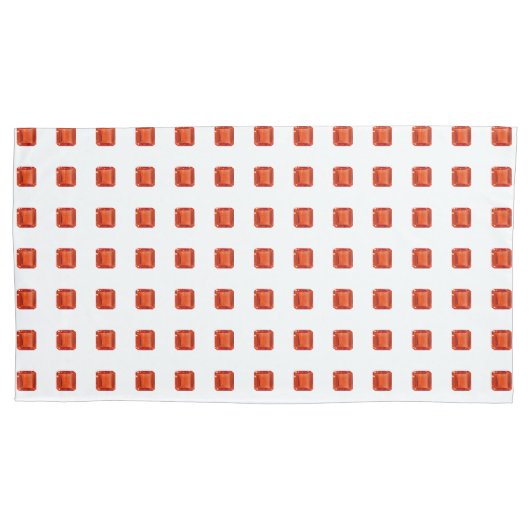 Oranje vierkant patroon kussensloop (Voorkant-Links)