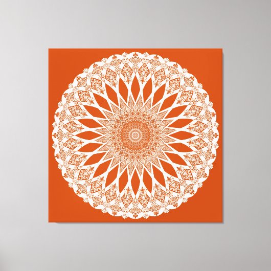 Oranje vierkant Tristyns Mandala Canvas Afdruk (Voorkant)