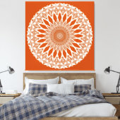 Oranje vierkant Tristyns Mandala Canvas Afdruk (Insitu (Slaapkamer))