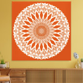 Oranje vierkant Tristyns Mandala Canvas Afdruk (Insitu (Woonkamer))