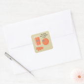Oranje vierkant vierkante sticker (Envelop)