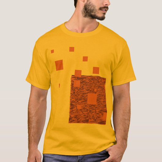 Oranje vierkant Vloer Abstract makreel T-shirt (Voorkant)