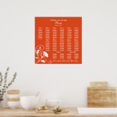 Oranje vierkant weddenschap poster (Keuken)