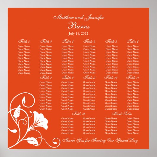 Oranje vierkant weddenschap poster (Voorkant)