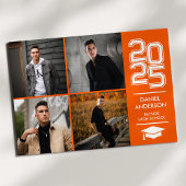 Oranje Vierkante Foto Mod Varsity Afstudeerder Aan Kaart