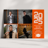 Oranje Vierkante Foto Mod Varsity Afstudeerder Aan Kaart