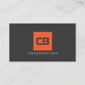 Oranje Vierkante Monogrambouw, Elektro Visitekaartje (Voorkant)