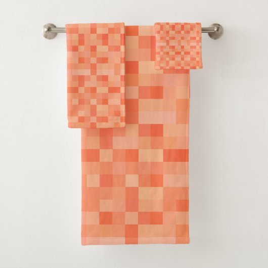 Oranje vierkante pixels bad handdoek (Insitu)