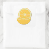 Oranje Vierkante Sticker (Tas)