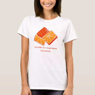 Oranje vierkantjes t-shirt