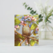 Oranje vinnig met mousserende wassers met blauwe b briefkaart (Staand voorkant)