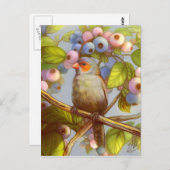 Oranje vinnig met mousserende wassers met blauwe b briefkaart (Voorkant / Achterkant)