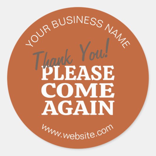 Oranje Vintage geïnspireerd dank u Ronde Sticker (Voorkant)