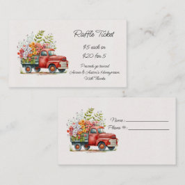 Oranje Vintage Truck en Oranje Hibiscus Lotterij Informatiekaartje