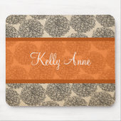 Oranje Vintage Zinnia Mousepad Muismat (Voorkant)