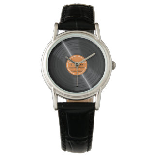  Oranje Vinyl Record Album Retro Watch Horloge