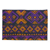 Oranje, violette tribal geometrische naadloze patr kussensloop (Achterkant)