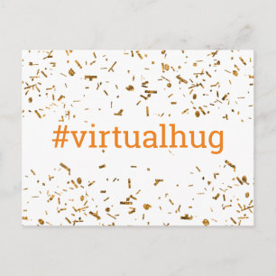Oranje Virtuele Knuffel Hashtag Gouden Nepconfetti Briefkaart