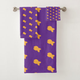 Oranje Vis Herhaal Kids Baby Paarse Bad Handdoek