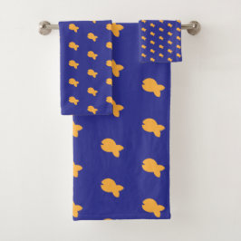 Oranje Vis Herhaal Kids Babyblauwe Badhanddoekense Bad Handdoek