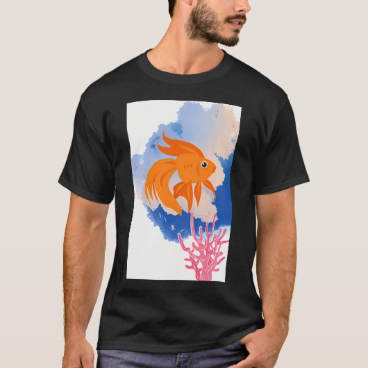 oranje vis t-shirt (Voorkant)