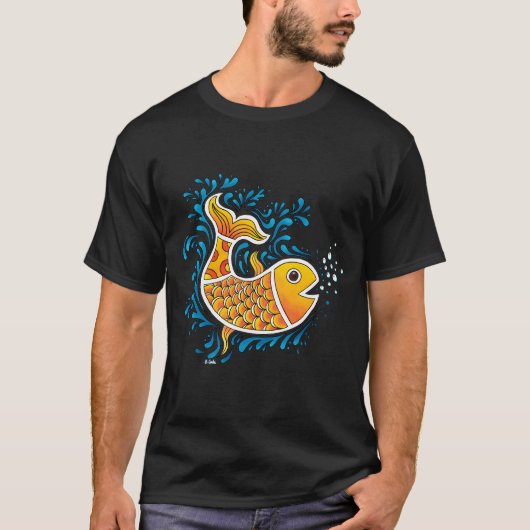 Oranje Vis T-shirt (Voorkant)