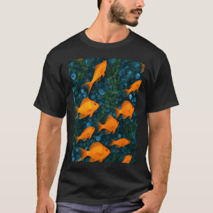 Oranje Vis Tussen Algen en Bellen T-shirt