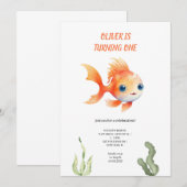 oranje vis verjaardagsuitnodiging kaart (Voorkant / Achterkant)