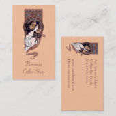 Oranje visitekaartje bruin - kunstcafé (Voorkant / Achterkant)