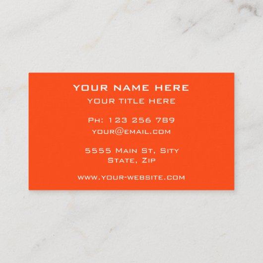 Oranje Visitekaartje gepersonaliseerd uw eigen ont (Achterkant)