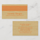 Oranje Visitekaartje Rustic Chevron (Voorkant / Achterkant)