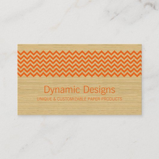 Oranje Visitekaartje Rustic Chevron (Voorkant)