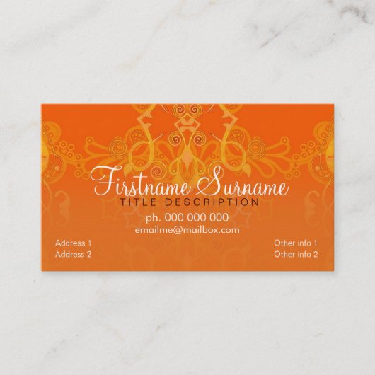 Oranje Visitekaartje Stazia (Voorkant)