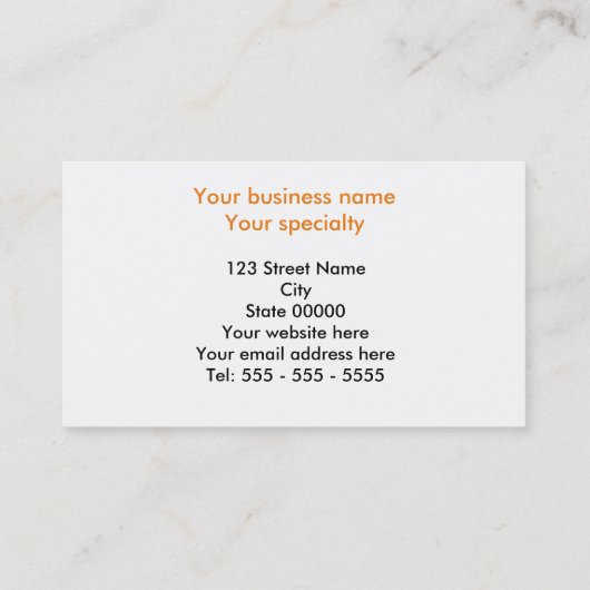 Oranje Visitekaartje van de Boterfly-lak (Achterkant)