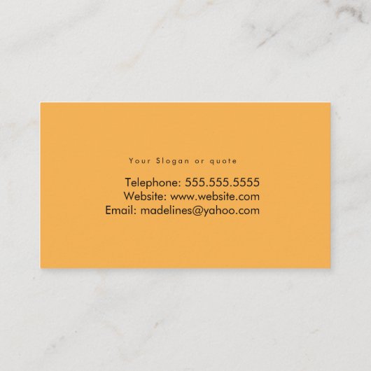 Oranje Visitekaartje van de Nail-technicus reinige (Achterkant)