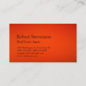 Oranje Visitekaartje van de Real Estate Agent (Achterkant)
