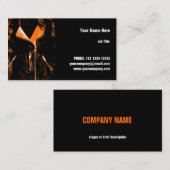 Oranje visitekaartje van leder horizontaal (Voorkant / Achterkant)