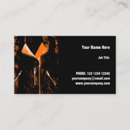 Oranje visitekaartje van leder horizontaal