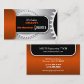 Oranje Visitekaartjes voor mechanische werktuigmac (Voorkant / Achterkant)