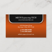 Oranje Visitekaartjes voor mechanische werktuigmac (Achterkant)