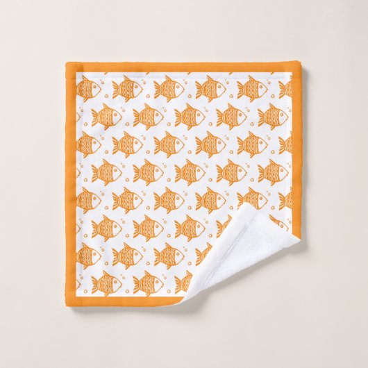 Oranje vissen bad handdoek (Wasdoekje)