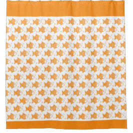 Oranje Vissen Douchegordijn
