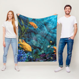 ORANJE VISSERIJ BLAUW OCEAN FLEECE BLANKET DEKEN