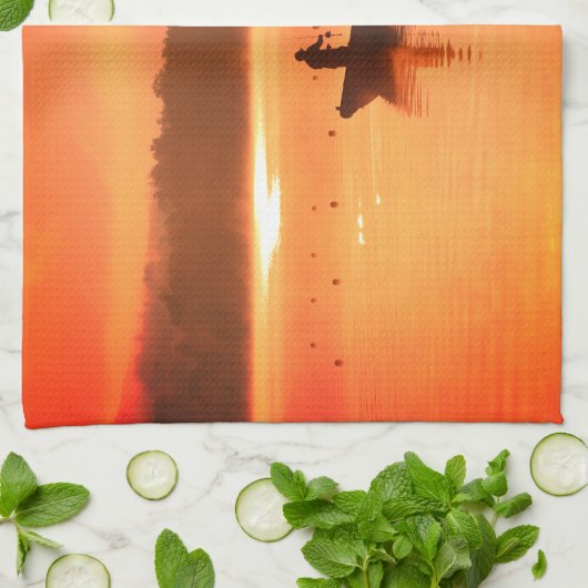 Oranje vissers verbrand theedoek (Gevouwen)