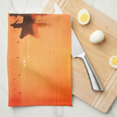 Oranje vissers verbrand theedoek (Quarter Fold)