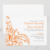 Oranje Vlaamse bruiloft Kaart (Voorkant / Achterkant)