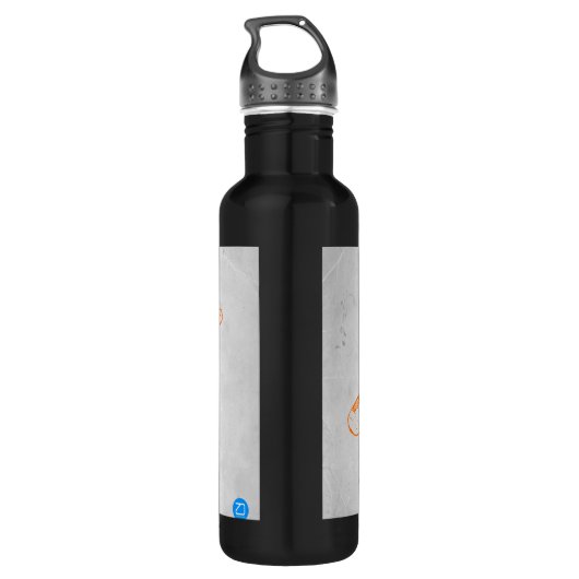 Oranje vlak waterfles (Achterkant)