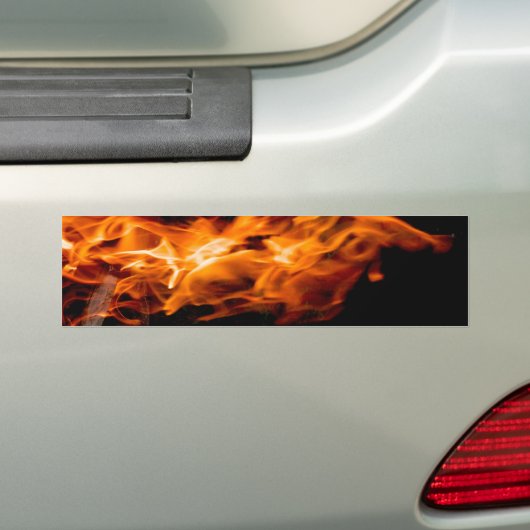 Oranje vlam bumpersticker (Op auto)