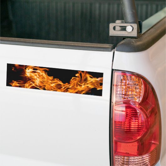 Oranje vlam bumpersticker (Op Truck)