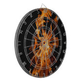 Oranje vlam dartbord (Voorkant Links)